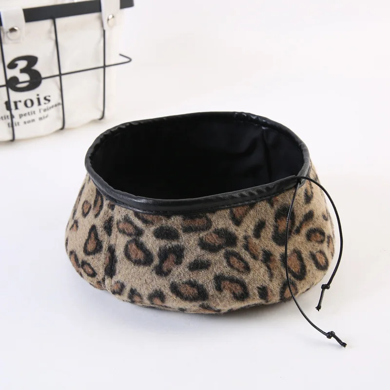Новинка леопардовая детская шапка для девочек винтажная осенне-зимняя шапочка