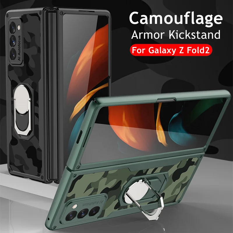 

Камуфляжный узорчатый Чехол-кронштейн для Samsung Galaxy Z, складной 3 чехол с кольцом-держателем, противоударный жесткий пластиковый чехол