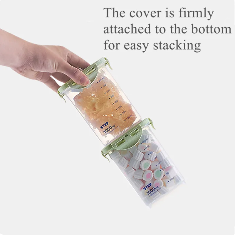 Штабелируемый кухонный зерновой герметичный ящик для хранения банок еды лапши