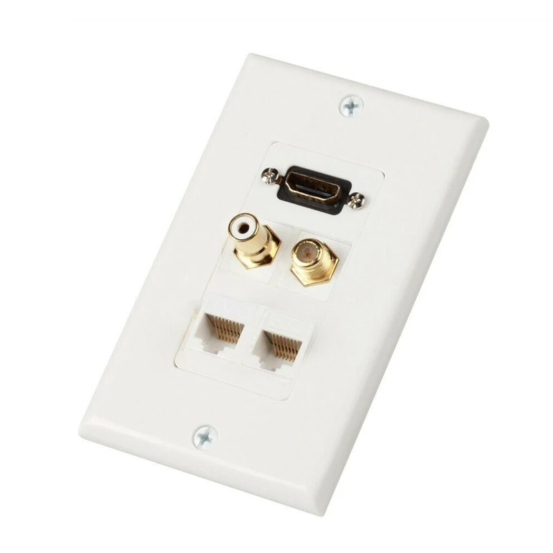HDMI Ethernet RJ45 RCA Коаксиальная настенная пластина Джек Розетка вставка розетка