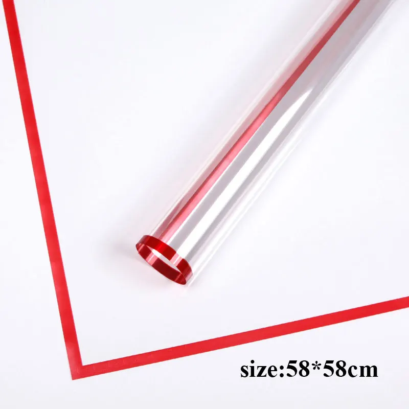 Красивая прозрачная упаковочная бумага водонепроницаемая цветная рамка