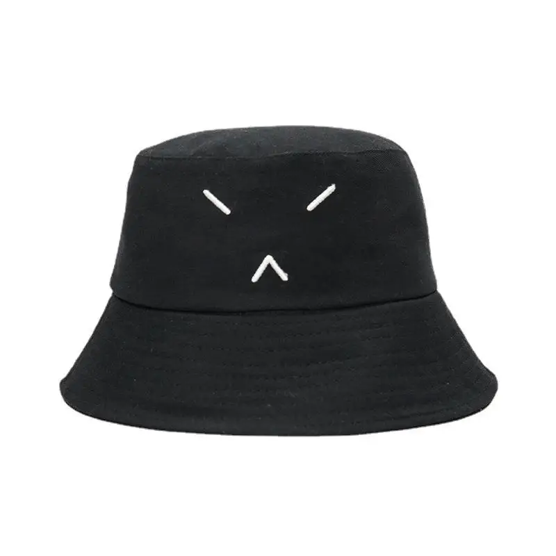 

LDSLYJR Cotton Expression Embroidery Bucket Hat Fisherman Hat Outdoor Travel Hat Sun Cap Hats for Men and Women 431