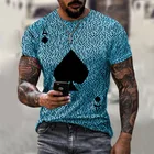 Новая летняя модная мужская футболка с принтом покерных букв пуловер с коротким рукавом и круглым вырезом Повседневная футболка мужская уличная одежда