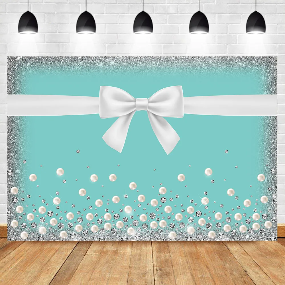 MOCSICKA фотографический фон с изображением завтрака голубого банта милого