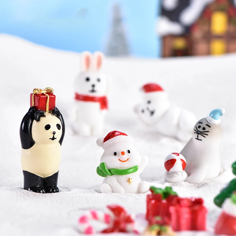 

Украшения из смолы C = hristmas, 1 шт., панда, кролик, снеговик, Санта-Клаус, снеговики всех форм и размеров