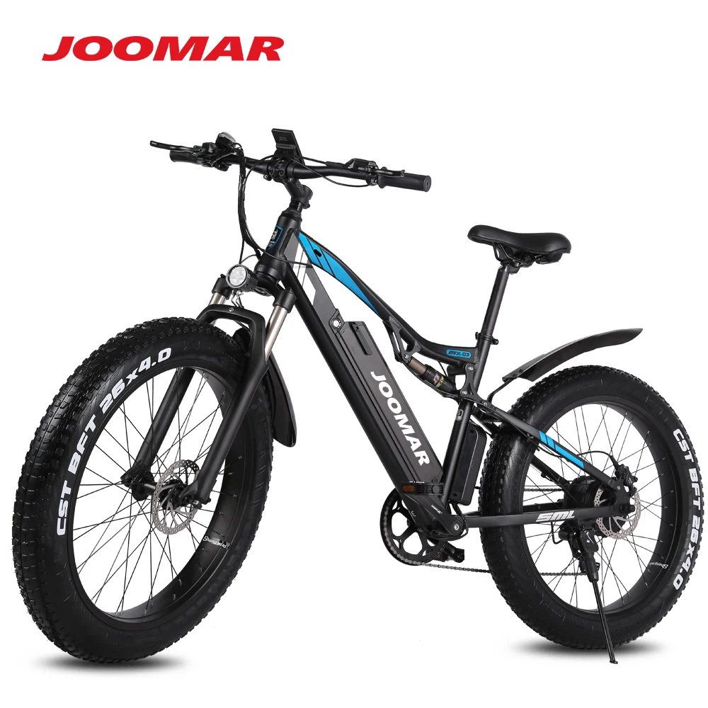 Billig JOOMAR 1000W Elektrische Fahrrad JM03 Plus Berg Ebike Für Männer MTB Fett Reifen Schnee Fahrrad 48V Motor 17AH Hohe Qualität Aluminium Legierung