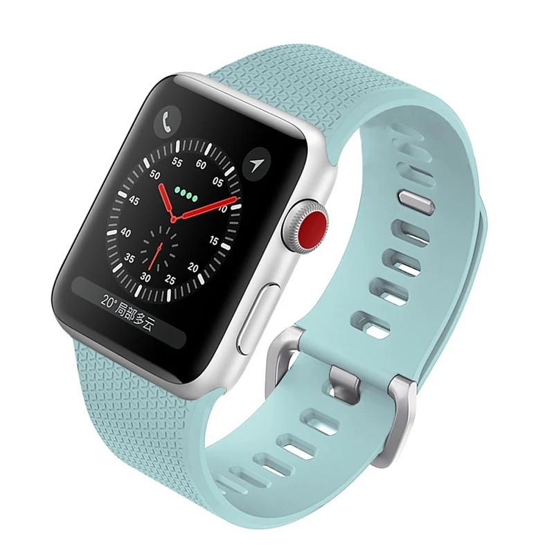 Ремешок спортивный для Apple Watch 42 мм 44 38 40 мягкий силиконовый браслет мужчин и