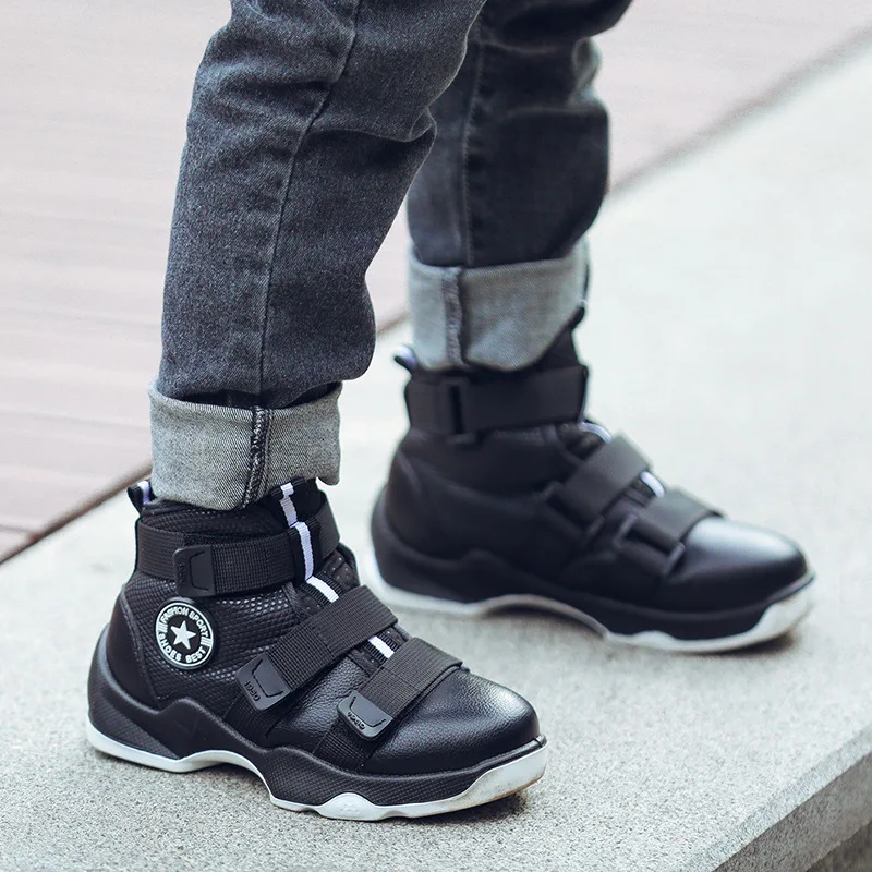 

Boy Boots Winter Kids Shoes Genuine Leather Plus Velvet Outdoor Sneakers Baby Boots Flat Snow Boot Children Ankle Platform Shoes