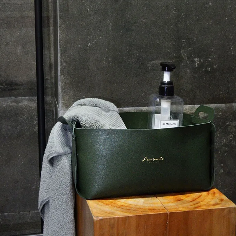 

Desktop cosmetic bag Nordic Stil Reise Echtem Leder Wasserdicht Tasche Neue Make-Up Lagerung Tasche Schmuck Halskette Organizer