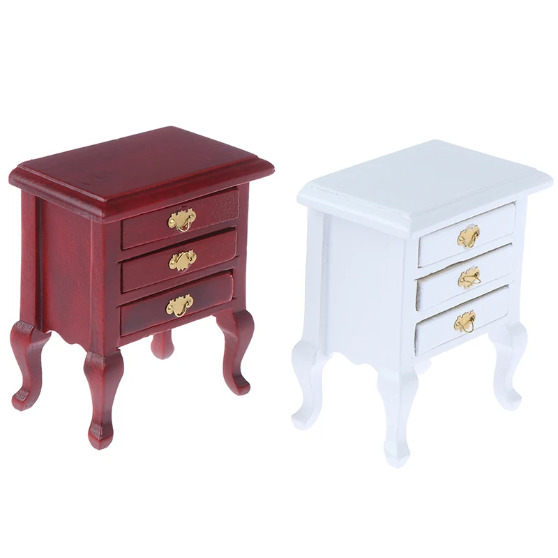 

1/12 Wooden Bedroom Dollhouse Bedside Cabinet Miniature for Dolls House Furniture Accs Decoration