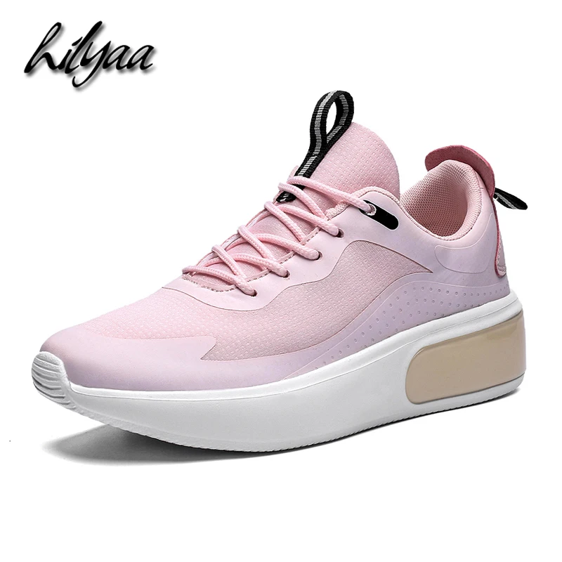 

New Spring Women Sneakers Running Shoes Fashion Famale Sport Shoes PU Mesh Lace-up Breathable Pink tenis feminino Big Size