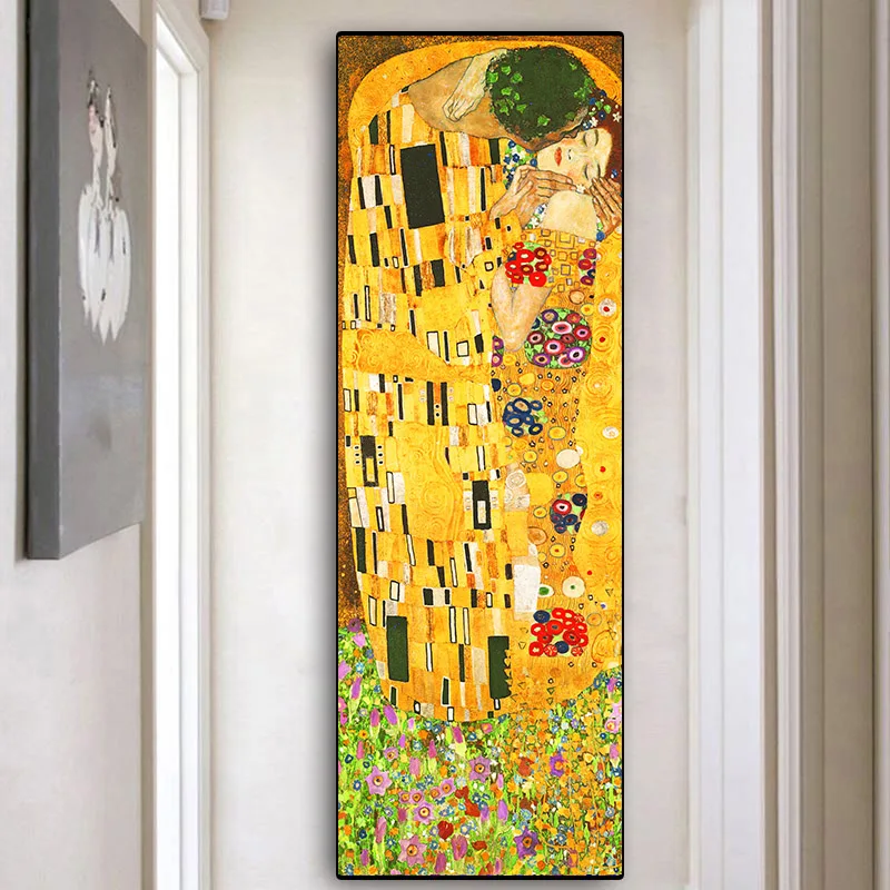 

Artist Gustav Klimt kiss Abstract Collection Oil Painting on Canvas Posters and Prints Cuadros Wall Art Pictures For Living Room