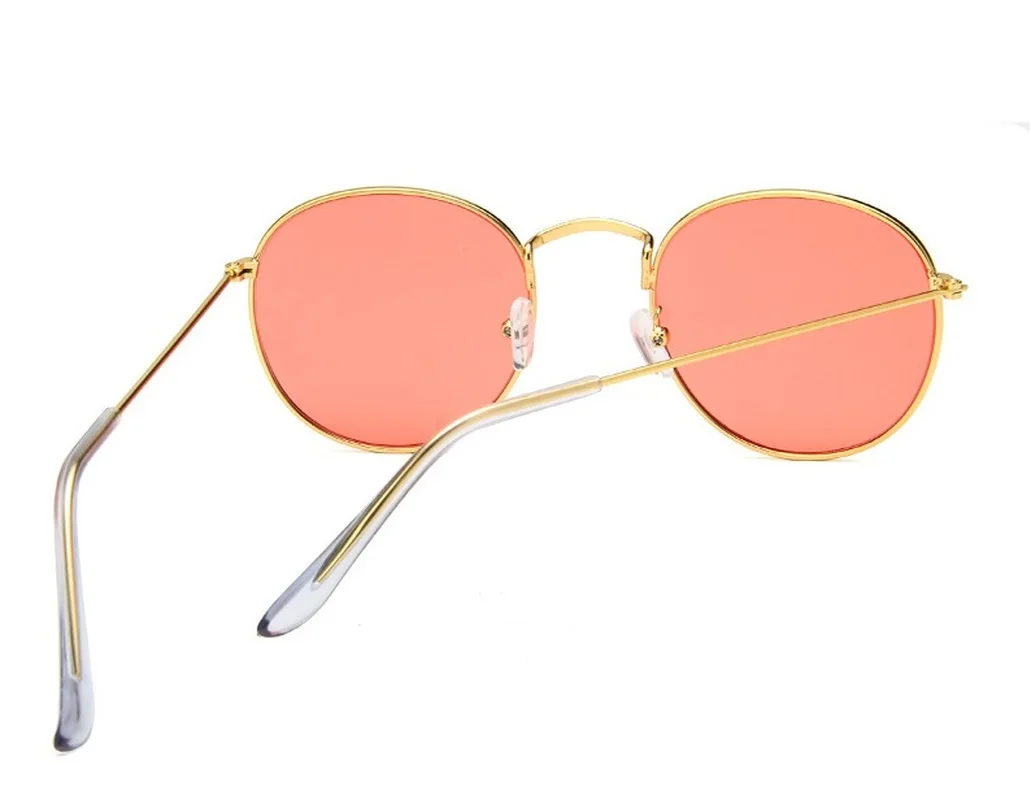 Женские Модные солнцезащитные очки с круглой металлической оправой аксессуары