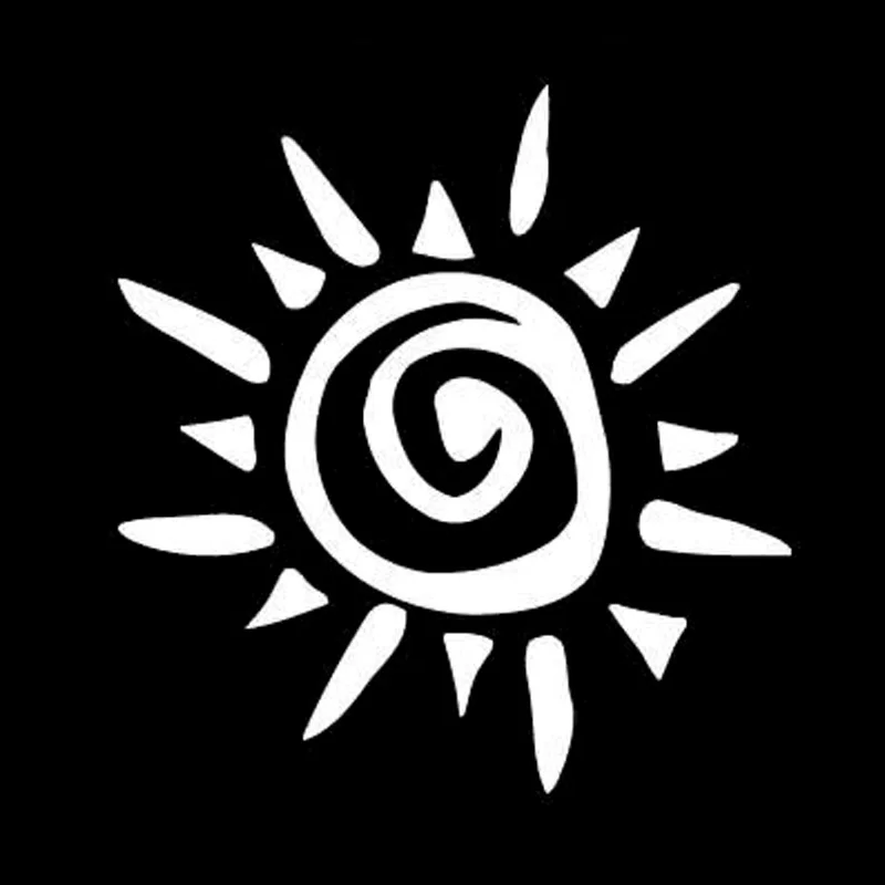 

Dawasaru Tribal Tattoo Sun Fashion Vinyl Car-Styling Car Sticker Black/Silver 14cm*13cm