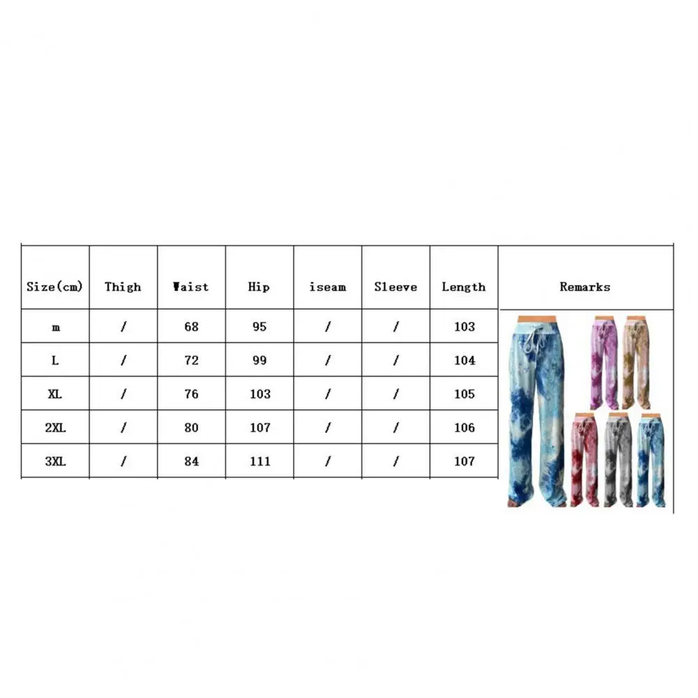 

Tie Dye Women Pants High Waist Trousers Gradient Print Drawstring Wide Leg Pants Activewear Running Flare Pants Trousers