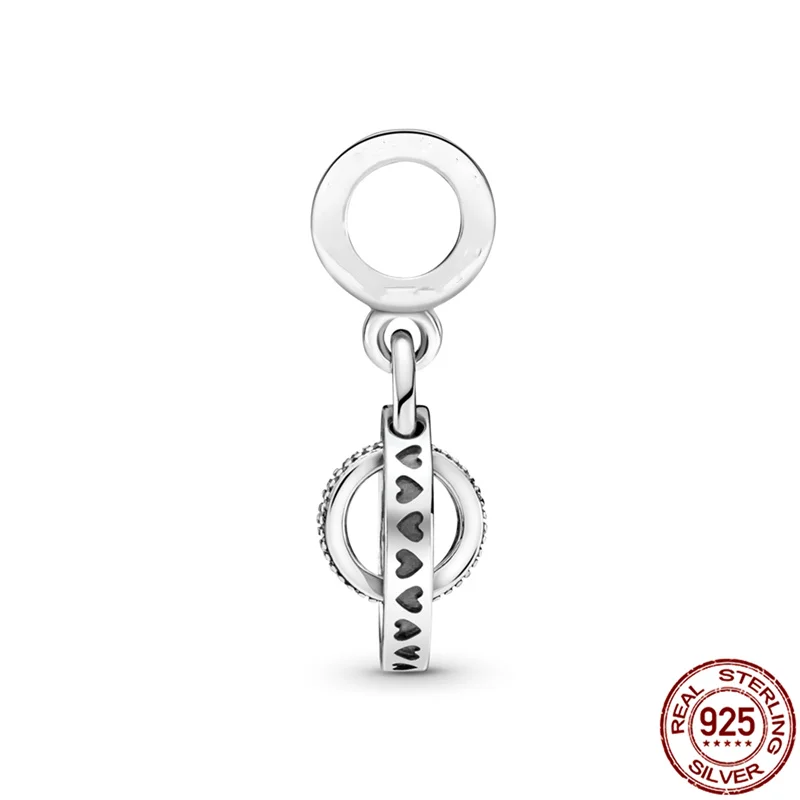 

2021 New 100% 925 Sterling Silver Simple Ring-Shaped Charm Fit Original 3mm Bracelet&Bangle Women Birthday Fashion Jewelry Gift