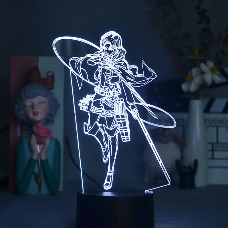 

3D Kids Night Light Smart Phone Control Attack on Titan Lamp Bedside Table Chandelier Pendant Lamparas Switch Atmosphere