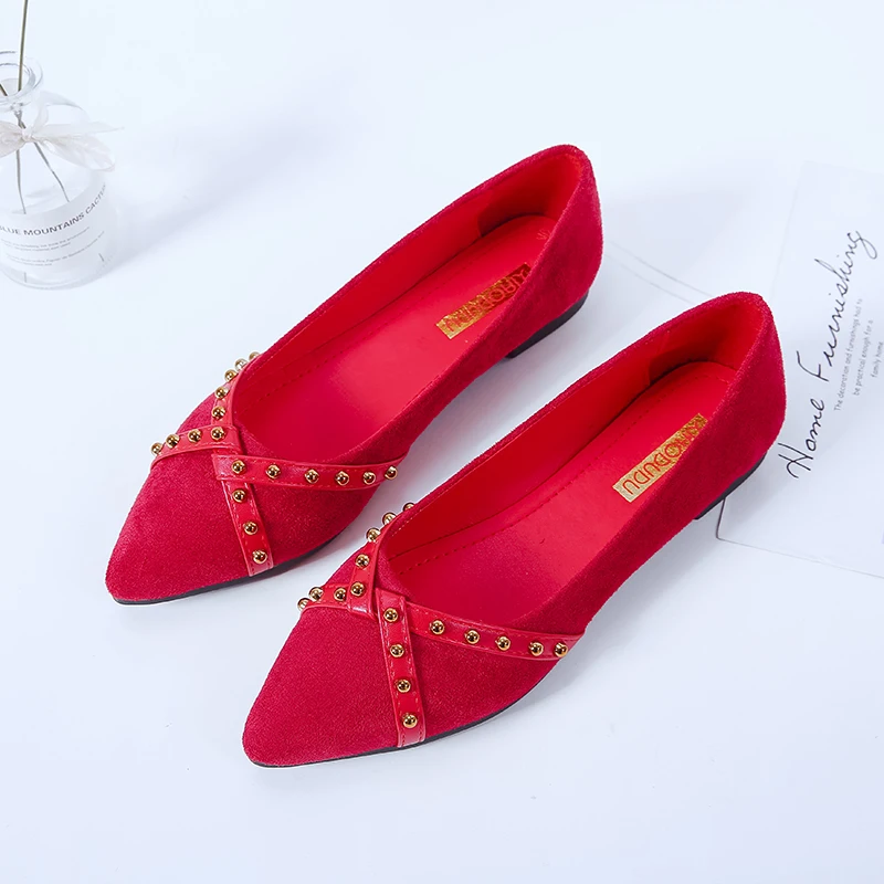 

2020 spring Women flat shoes fashion flat with women's shoes shallow mouth pointed size Tenis Feminino Zapatillas W33-30