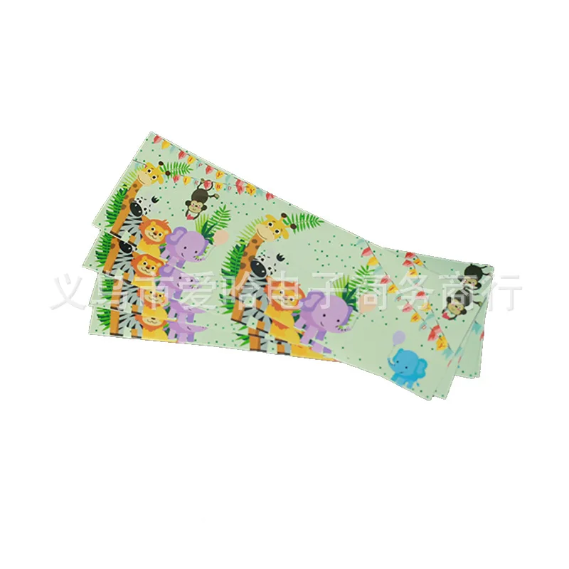 6pcs Jenlugan Мультфильм Сафари вечерние животных одноразовая посуда наборы детских празднований дня рождения джунгли вечерние поставки для маленьких мальчиков пользу ко дню рождения - Цвет: 6pcs Jenlugan