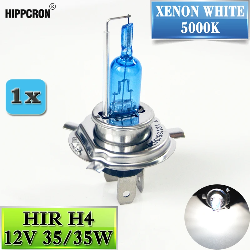Flytop 1 шт. 12 В 35/35 Вт HIR H4 галогенная лампа для мотоцикла 5000K P43t фара ксеноновая синяя