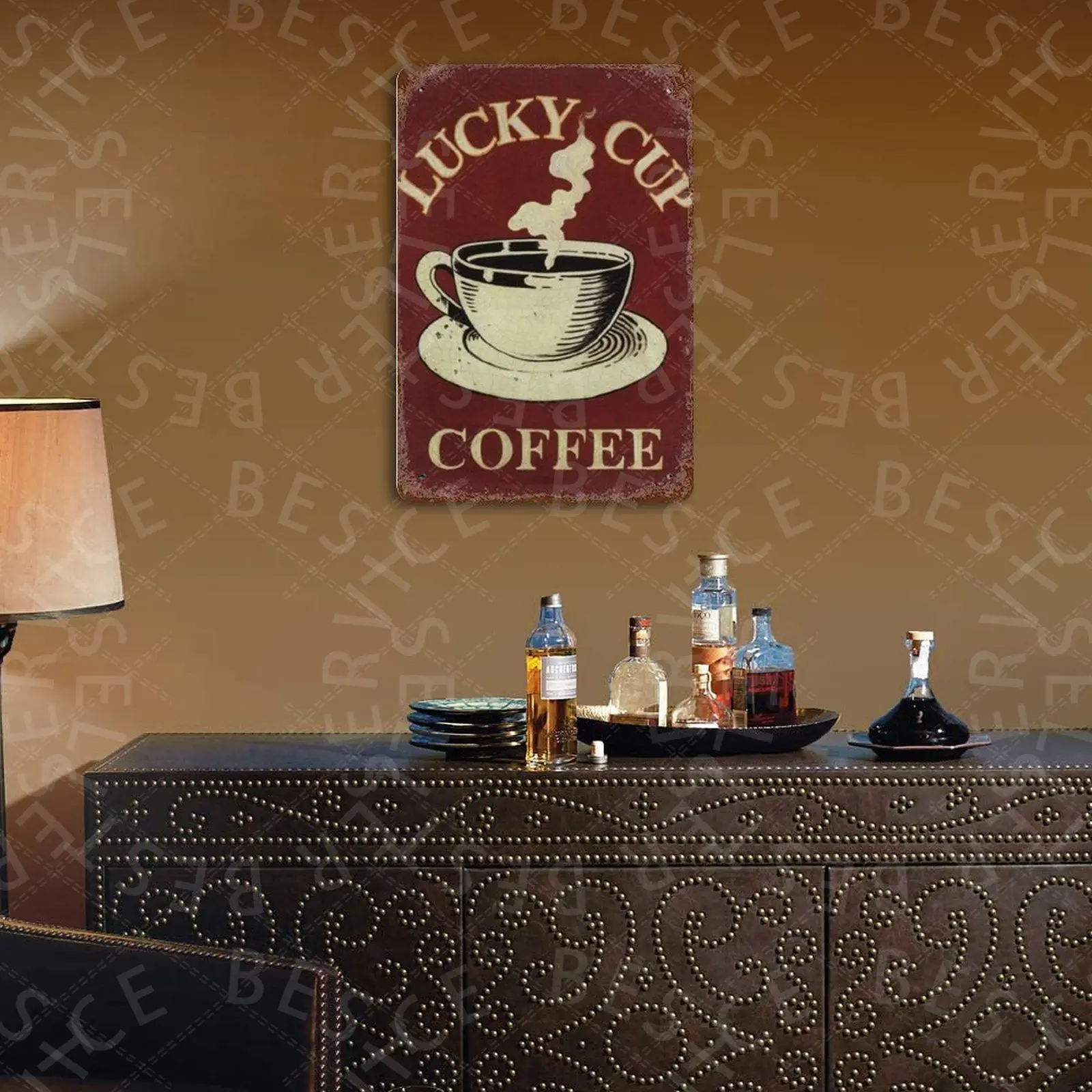 

Lucky Cup Metal Tin Sign Vintage Metal Plate Poster Bar Pub Wall Decor Plaques Living Room Garage Wall Signs Gifts
