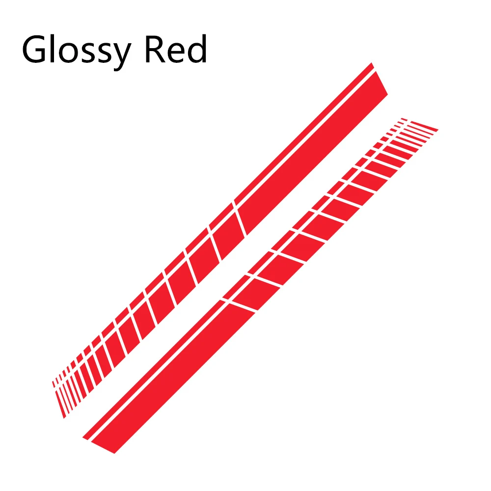 Glossy Red 2 шт Автомобильный боковой Стикер на автомобильную юбку длинная полоса Автомобильная виниловая пленка стикер Тюнинг автомобиля Универсальные наклейки в виде царапин автомобильные аксессуары - Название цвета: Glossy Red