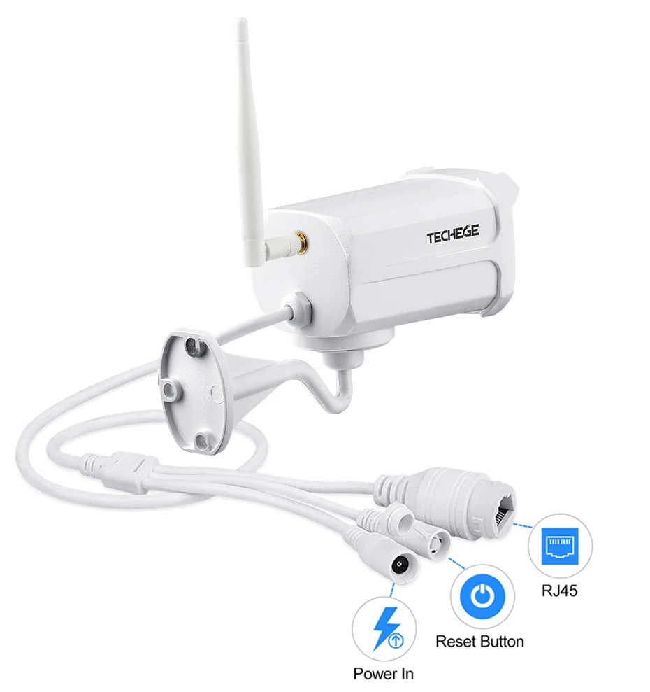 Techege HD 1080P беспроводная SD карта слот аудио IP камера 2.0MP wifi камера безопасности ночное видение металлическая Водонепроницаемая камера для улицы