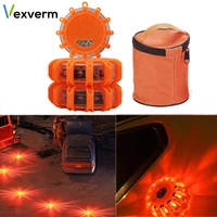 3pcs car emergency roadside safety flares light road magnetic led strobe warning light flashlights rescue light car beacon lamps