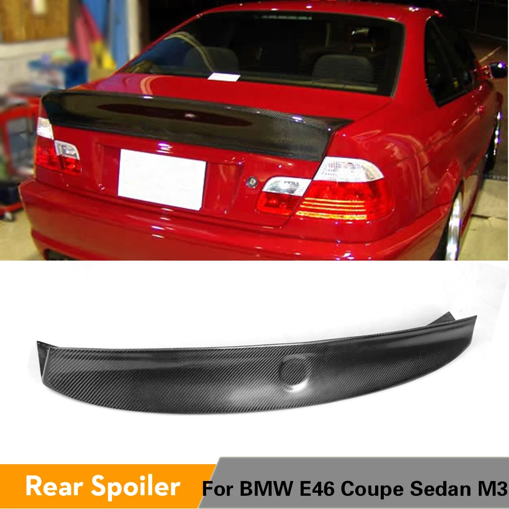 Alerón trasero para maletero de coche, accesorio de fibra de carbono/FRP/PU para BMW E46 Coupe Sedan M3, 2 puertas, 4 puertas, 1998 - 2006