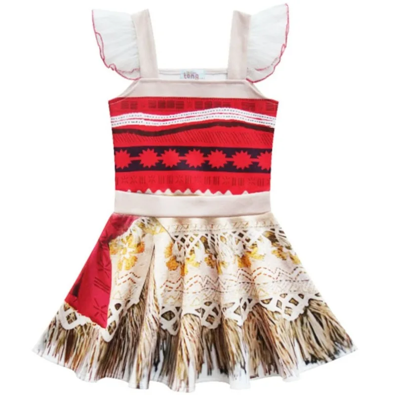 Платье для маленьких девочек с героями мультфильма Моана рисунками из