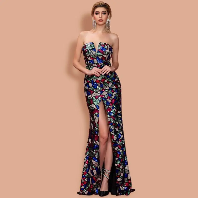 

Women Sexy V Neck Off Shoulder Sequin Maxi Summer Dress maxi dresses for women