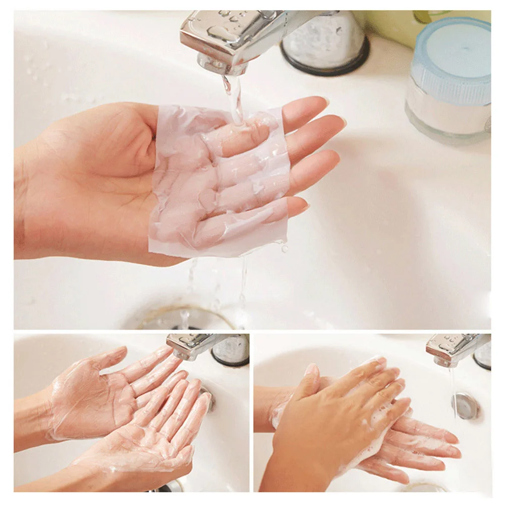 

3 Tubes Disposable Travel Hand-washing Soap Paper Bath Fragrance Tube Set Mini Scented Paper Soap Sheets