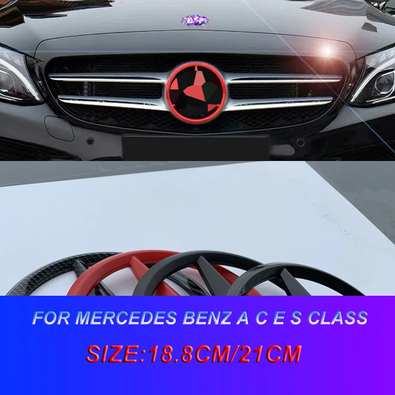 Значок эмблема передней решетки автомобиля для Mercedes Benz A C E S Class CLA GLA C200 E300L GLC GLE