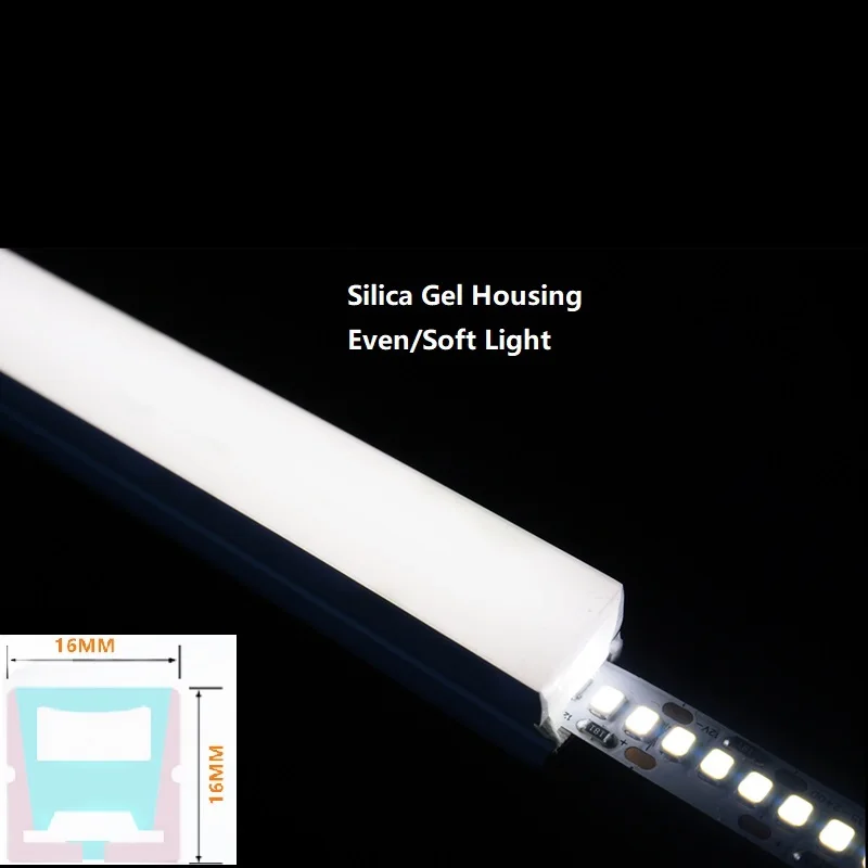 

Неоновая Гибкая трубка 12 в пост. Тока 16*16 мм, углубленная линейная полоса, гибкий силиконовый корпус Ландшафтный контур с регулируемой яркостью