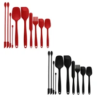 silicone spatula set of 10 pcs heat resistant kitchen utensil seamless design for cooking baking and mixing