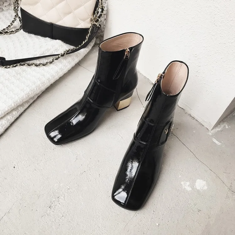 MLJUESE/2020 г. женские ботильоны из коровьей кожи зимние короткие плюшевые ботинки на