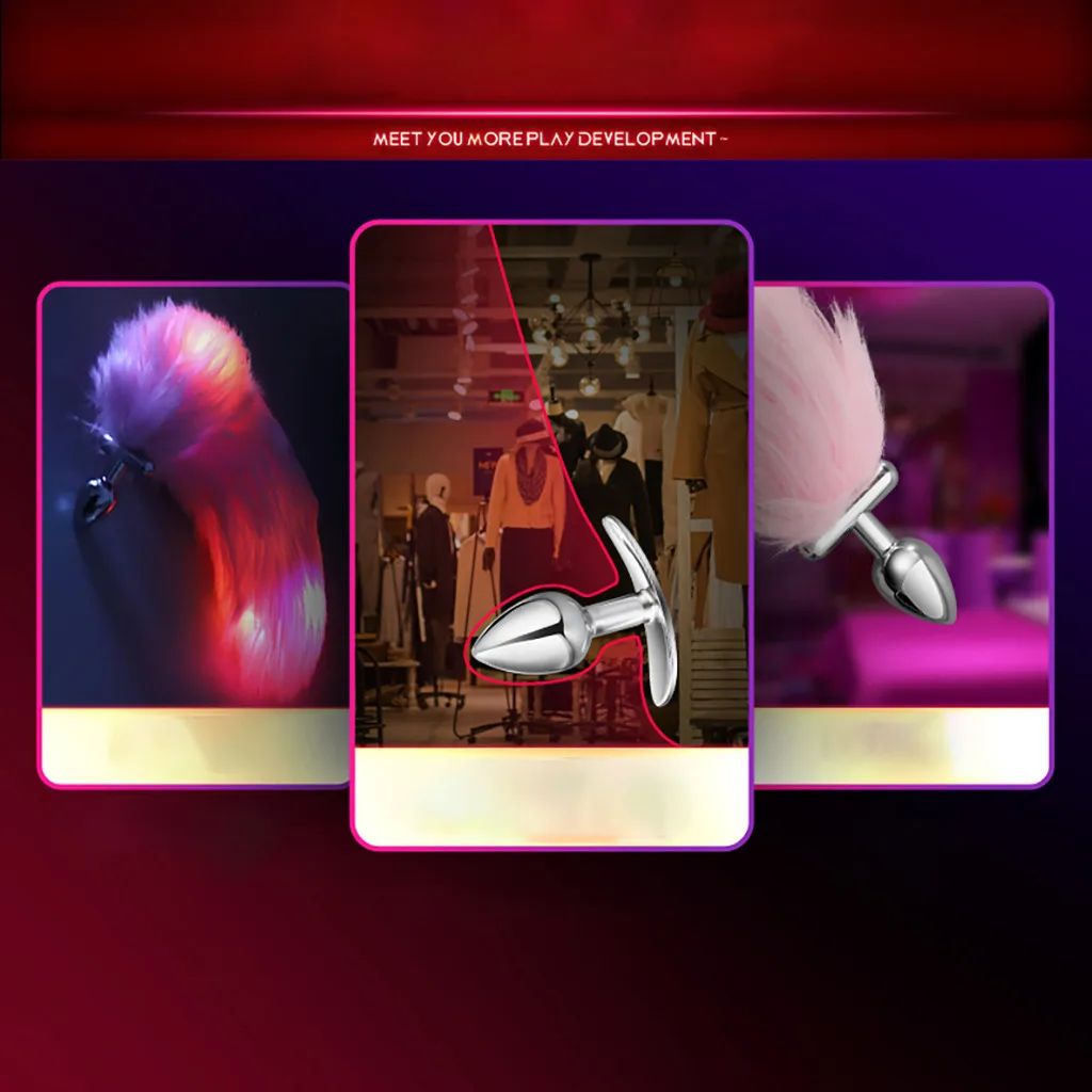 Нержавеющая сталь Анальная пробка Животное Хвост секс-игрушка L0924 |