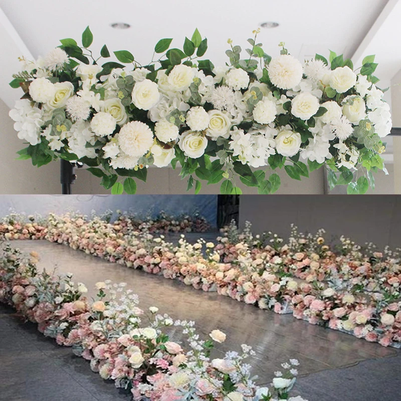 

Wedding Decor 50/100cm Flower Row Arch Arrangement Flowers Stage Road Lead Flowers Wedding Scene Layout Party Decoration Floral
