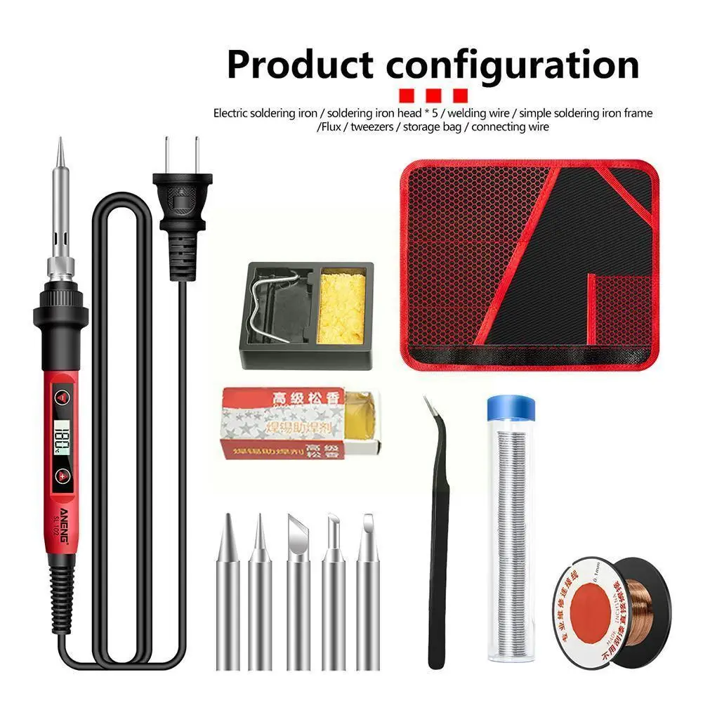 

Aneng Sl102 Soldering Iron Set Digital Display Electric Soldering Power Portable Machine Iron Tool Soldering I6g8