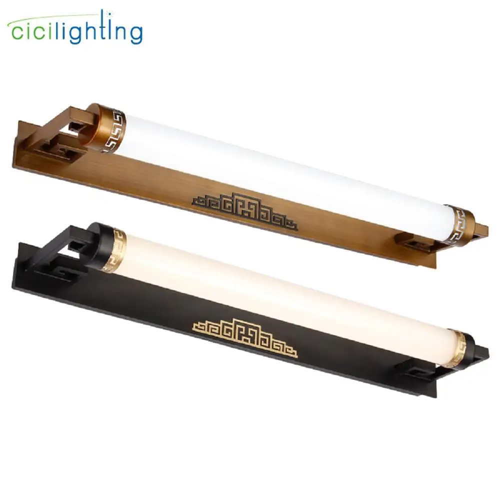 L47cm 67 см 87 см китайский Стиль светодиодные передние фары Ванная комната зеркала светильник Vanity светильник бронза черная Цвет светодиодный светильник ing приспособление