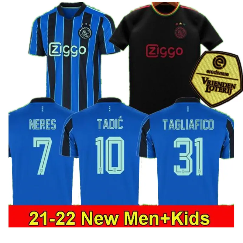 

new 21 22 men kids kit ajax away HALLER TADIC NERES TAGLIAFICO KLAASSEN ALVAREZ IDRISSI KLAIBER HUNTELAAR ALVAREZ boy kit