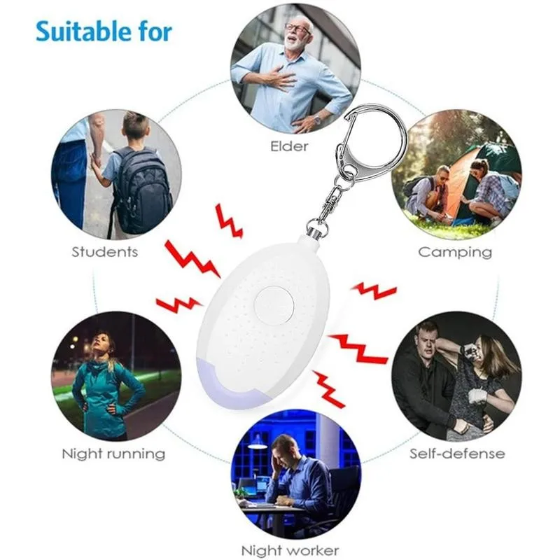 

Self-defense Keychain Alarm Girl Women Security Protect Emergency Personal Safety Alert Alarm Loud Charging Keychain Scream U2N3