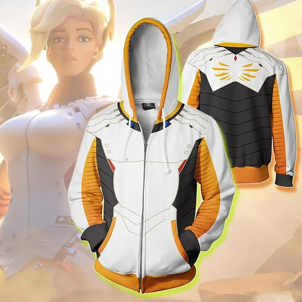 Новинка толстовки с капюшоном Genji DV.a Mercy тонкие на молнии крутой пуловер куртка