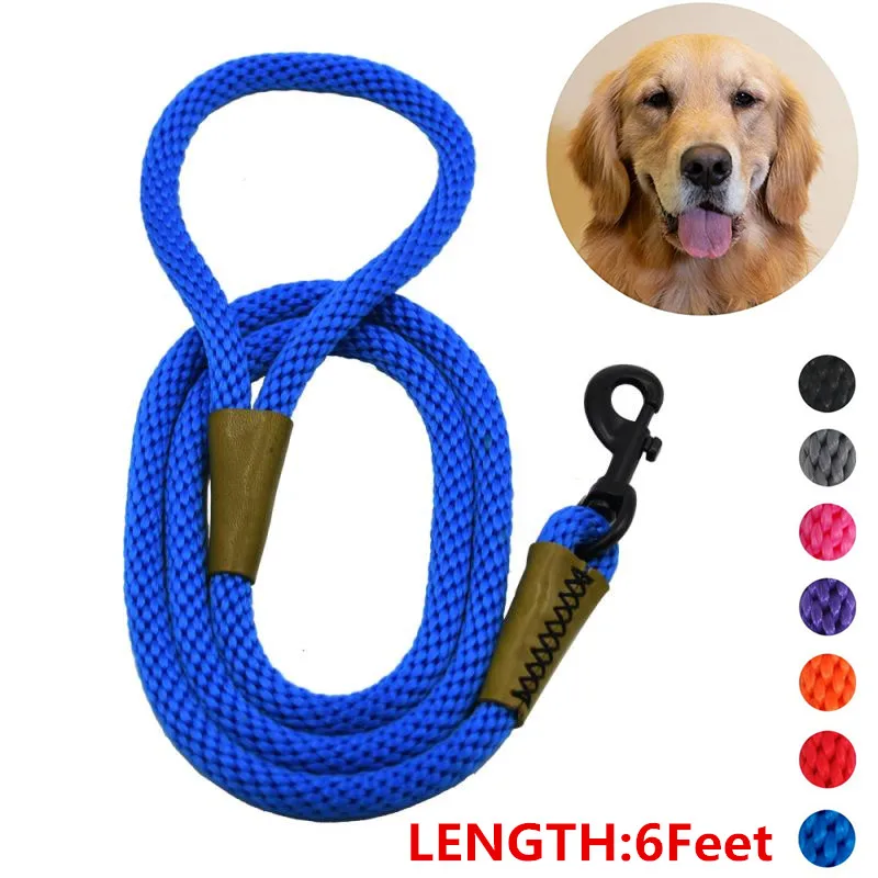 

Dog Leash Round Solid Soft Nylon Braided Dogs Lead Rope 7 Color Pet Long Leashes Belt Outdoor Dog Walking Training Leads Ropes