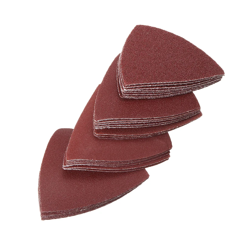 32pcs Triangular Sandpaper Assorted 60/120/180/240 Grit Sand Paper Fit 3-1/8 Inch Oscillating Multi Tool Sanding Pad