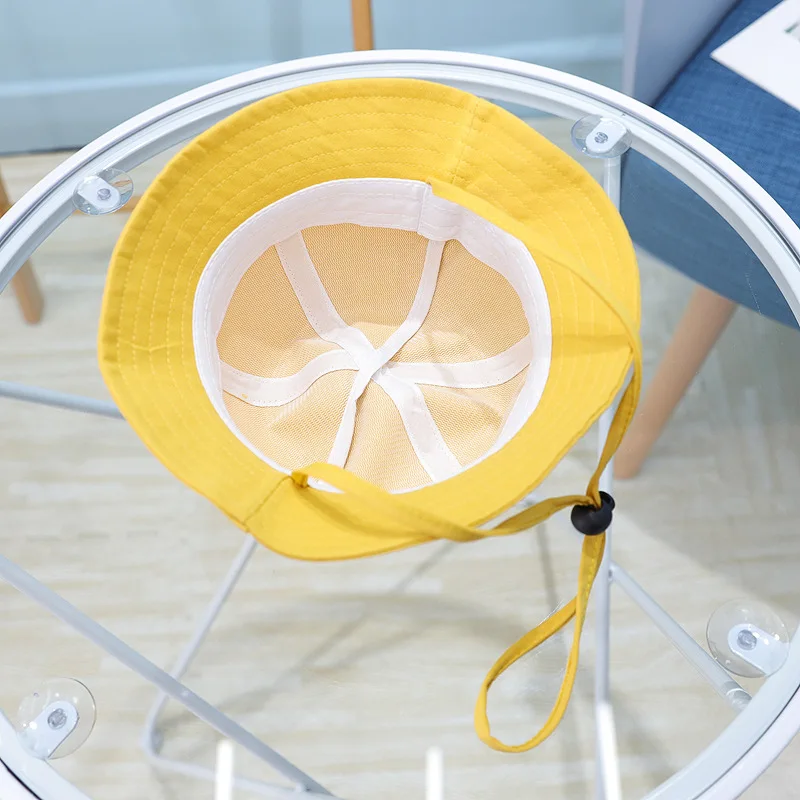 

2020 cotton solid color Bucket Hat Fisherman Hat outdoor travel Sun Cap Hats for children boys and girls 54