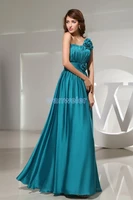 free shipping 2016 hot sale real long vestidos formales one sholder flower plus size modest bridal floor length bridesmaid dress