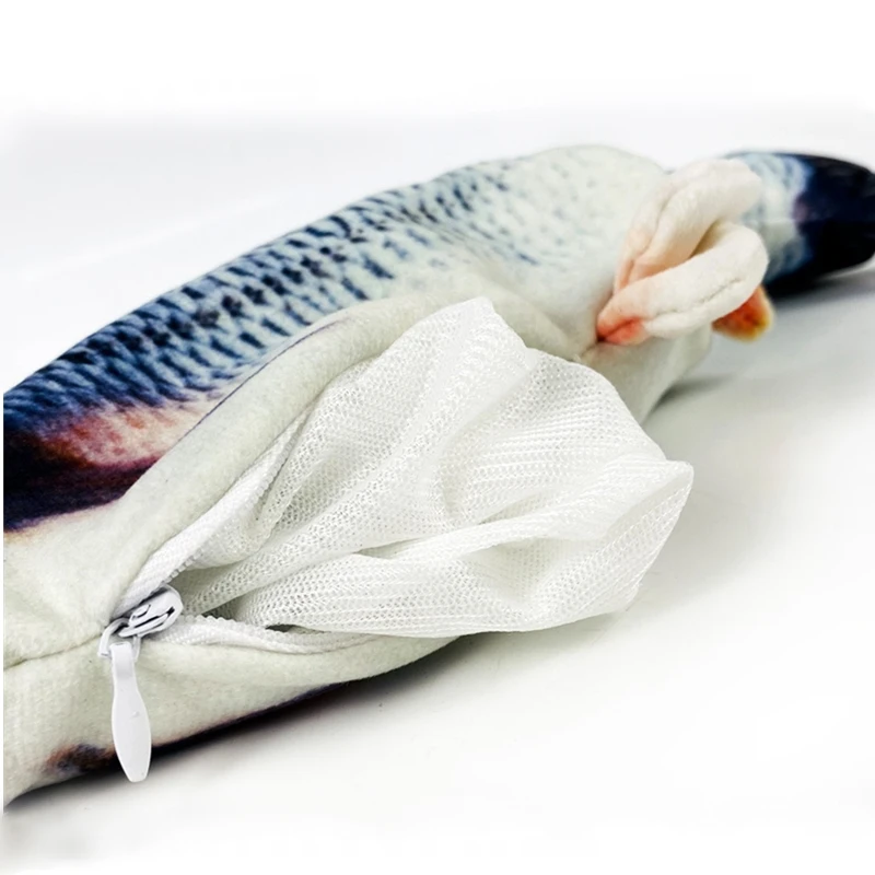 Движущаяся рыба игрушка для жевания С Кошачьей Мятой плюшевая мягкая подушка в