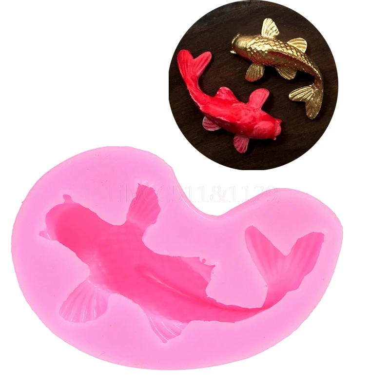 

3D Goldfish Shape Flip Sugar Chocolate Cake Baking Silicone Mold Diy