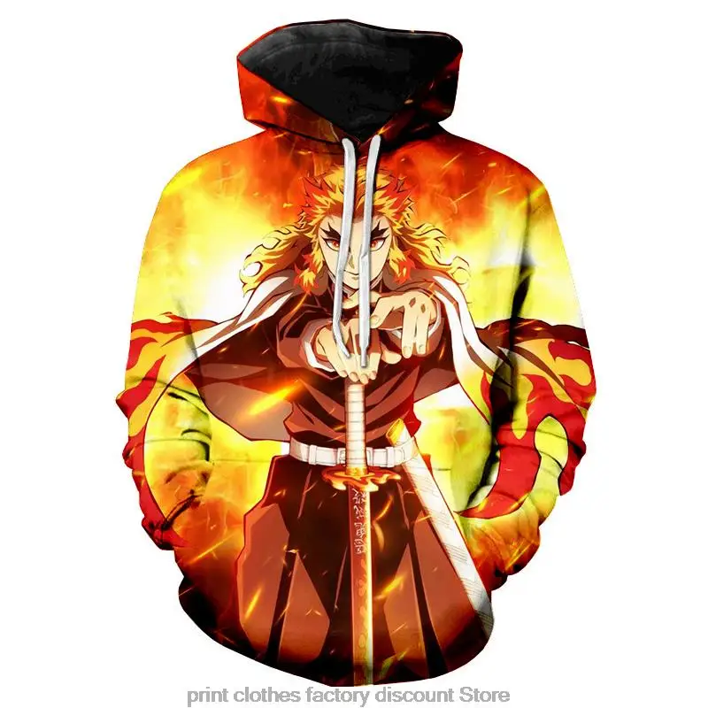 

Толстовка Мужская/женская с капюшоном, Модный повседневный свитшот с 3D принтом рассекающего демонов, стильные худи в стиле Харадзюку, Kimetsu no...